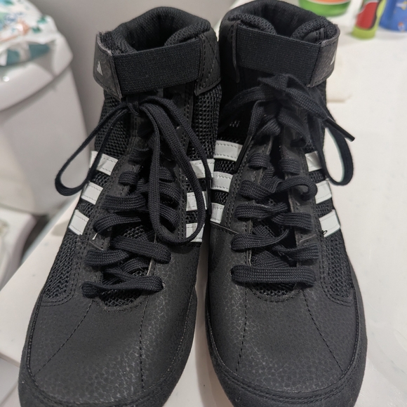 Adidas Black and White High-Top Sneakers - Picture 2 of 6